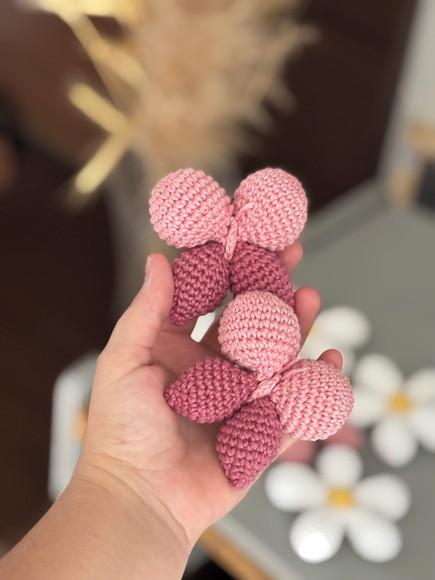 Móbile para Berço de Flores e Borboletas Rosa