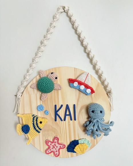 Porta Maternidade Fundo do Mar Amigurumi