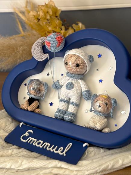Porta Maternidade Astronauta e Pets (amigurumi)