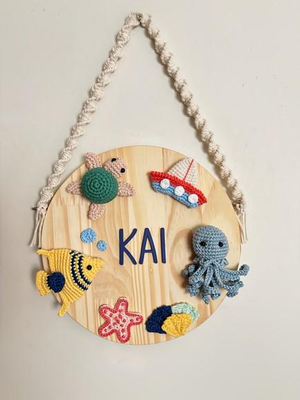 Porta Maternidade Fundo do Mar Amigurumi
