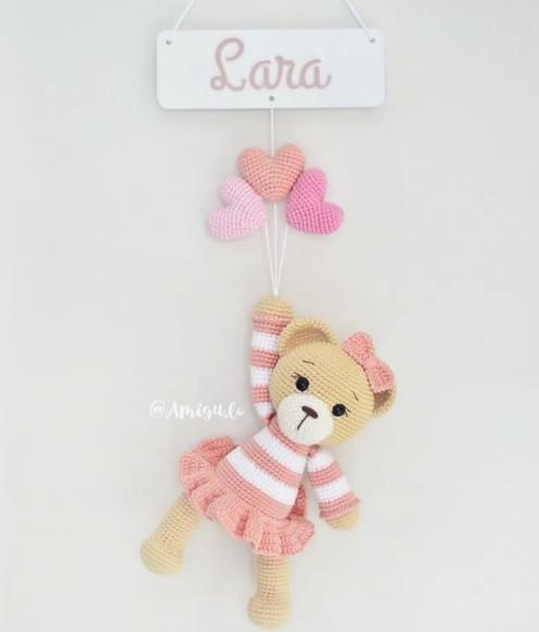 Porta Maternidade Ursinha Amigurumi