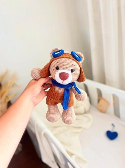 Urso Aviador Amigurumi Crochê