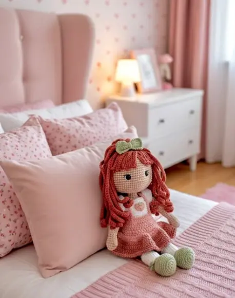 Boneca Dulce Ruiva em Amigurumi