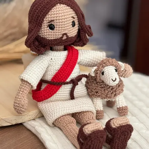 Jesus e Cordeiro Amigurumi