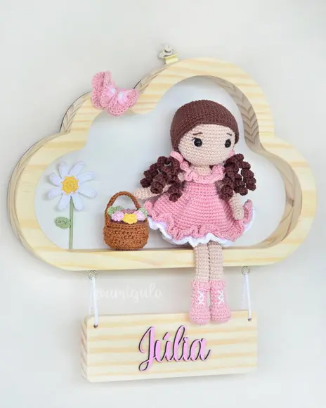 Porta Maternidade Jardim Amigurumi