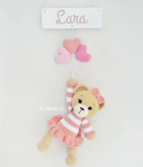 Porta Maternidade Ursinha Amigurumi