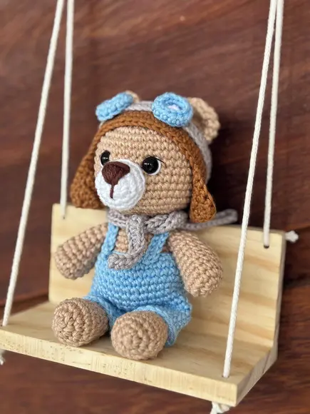 Porta Maternidade Urso Aviador Amigurumi