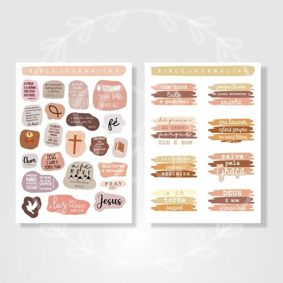 Adesivos Cristãos para Bíblia Devocional e Bible Journaling