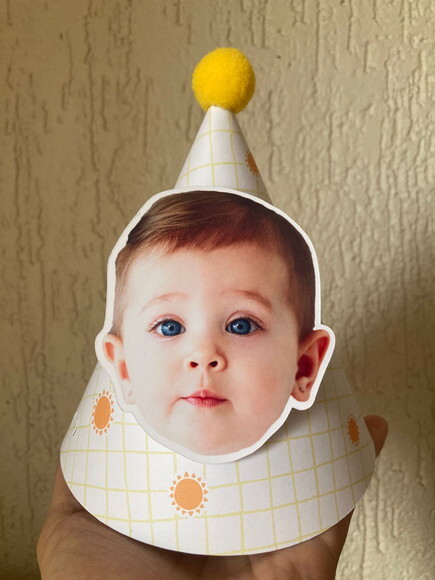 Chapéu de Festa Personalizado + Caixa Pipoca Rostinhos