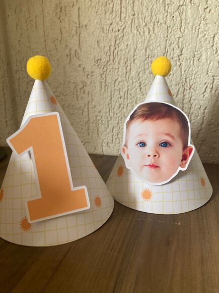 Chapéu de Festa Personalizado + Caixa Pipoca Rostinhos
