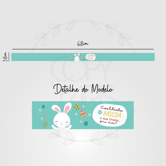 Cinta para Caixa de Ovo Páscoa Gourmet Infantil