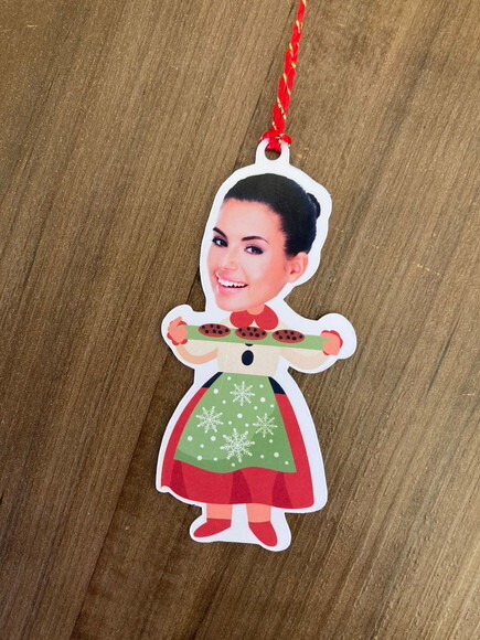 Enfeite Pendente Rostinho com Foto para Árvore Natal 10 un