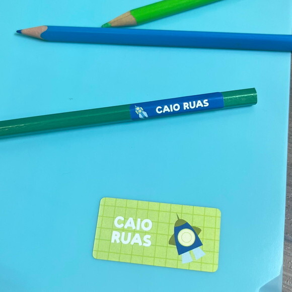 Etiquetas Escolares Adesivas Espaço Astronauta Vinil