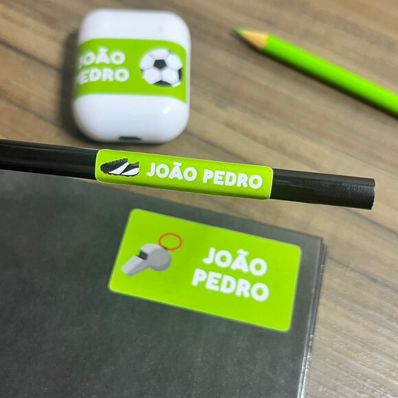 Etiquetas Escolares Adesivas Futebol Vinil