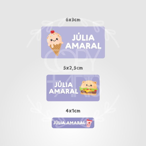 Etiquetas Escolares Adesivas Kawaii