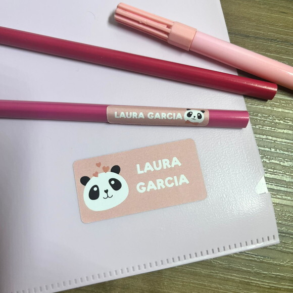 Etiquetas Escolares Adesivas Panda Vinil