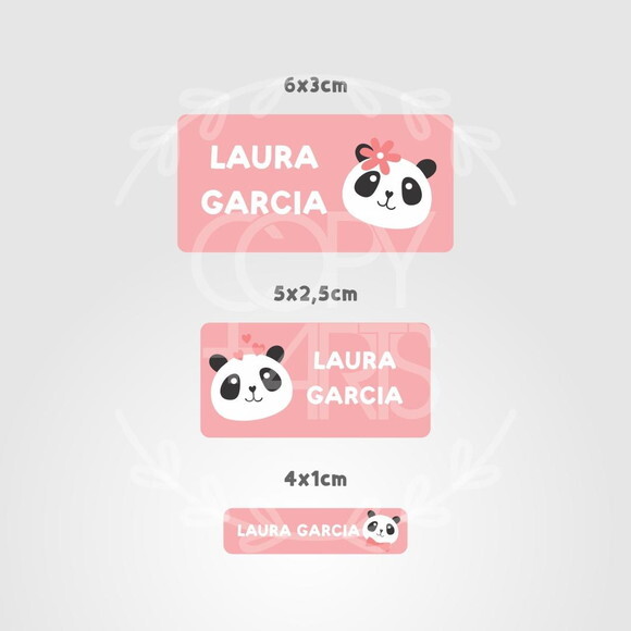 Etiquetas Escolares Adesivas Panda