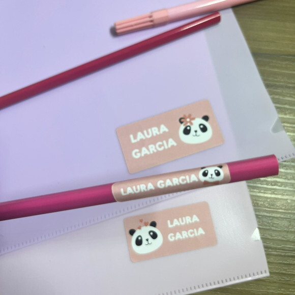 Etiquetas Escolares Adesivas Panda Vinil