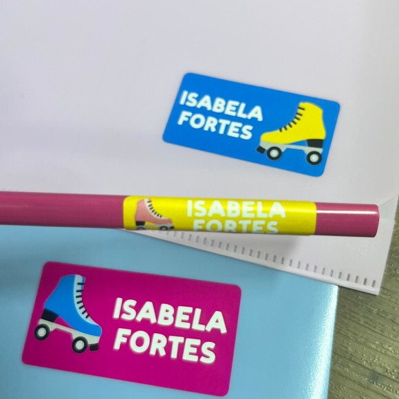 Etiquetas Escolares Adesivas Patins