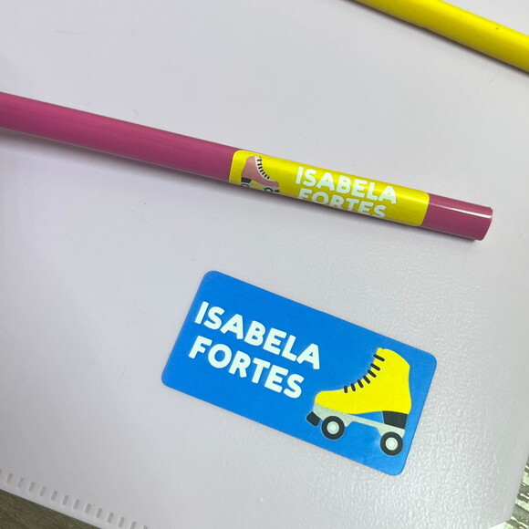 Etiquetas Escolares Adesivas Patins