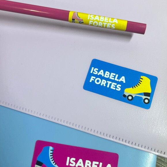 Etiquetas Escolares Adesivas Patins Vinil
