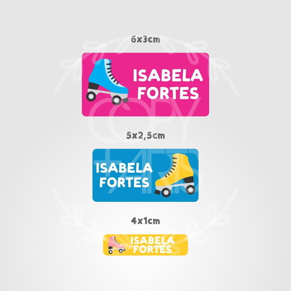 Etiquetas Escolares Adesivas Patins Vinil