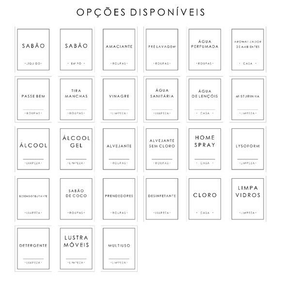 Etiquetas para Lavanderia 07 Unidades à Escolher