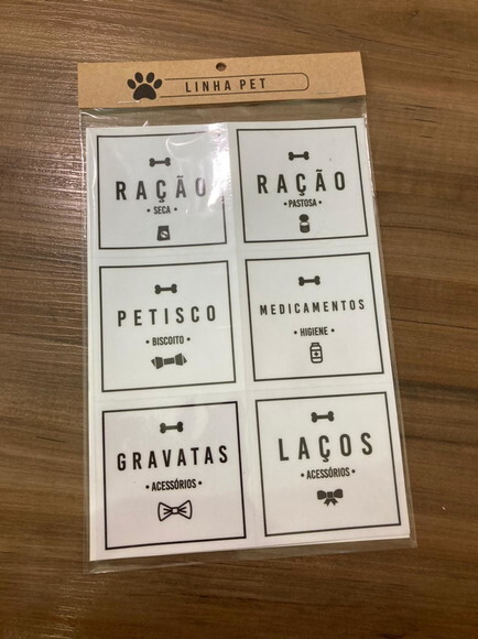 Etiquetas Transparentes para Pote de Ração Adesivos Pet