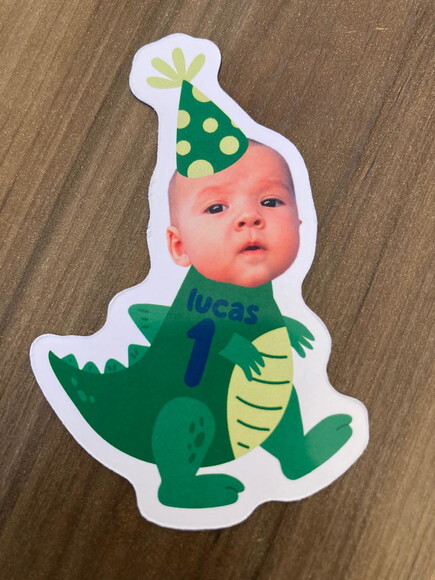 Lembrancinha Imã Rostinho com Foto Dinossauro 10 Unidades