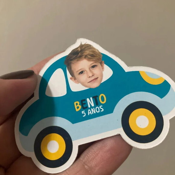 Lembrancinha Imã Rostinho com Foto Transportes 20 Unidades