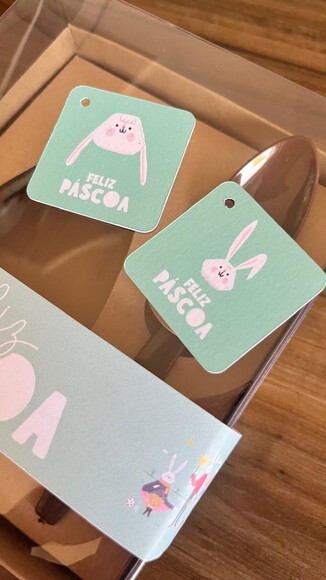 Tag Feliz Páscoa para Produtos Artesanais e Chocolates
