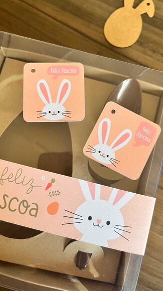 Tag Feliz Páscoa para Produtos Artesanais e Ovos