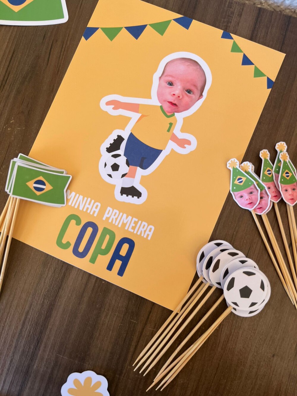Kit Festa Futebol Copa Personalizado com Foto e Nome