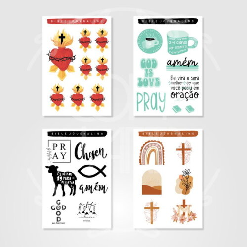 Adesivos Cristãos para Bíblia Devocional e Bible Journaling