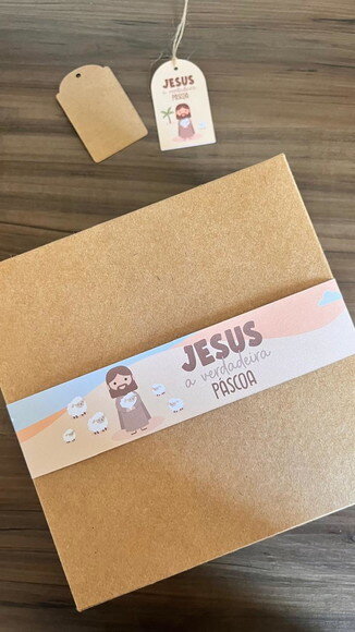 Cinta para Caixa de Ovo de Chocolate Jesus É Páscoa