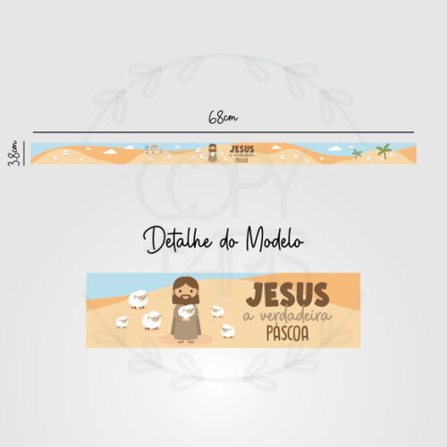 Cinta para Caixa de Ovo de Chocolate Jesus É Páscoa