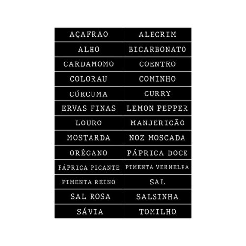 Etiquetas Adesivas para Temperos