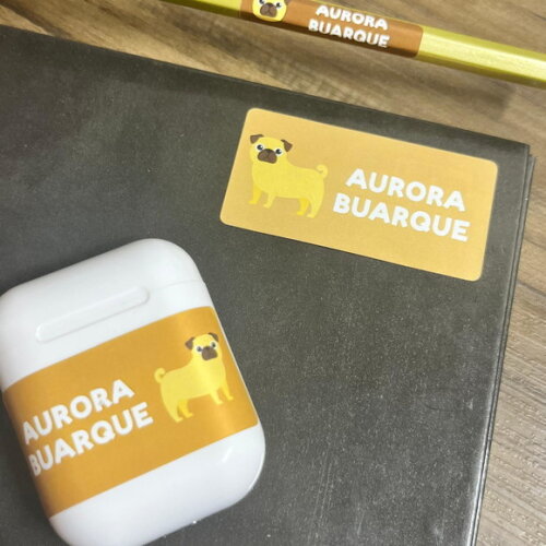 Etiquetas Escolares Adesivas Cachorro Pug