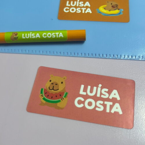 Etiquetas Escolares Adesivas Capivara