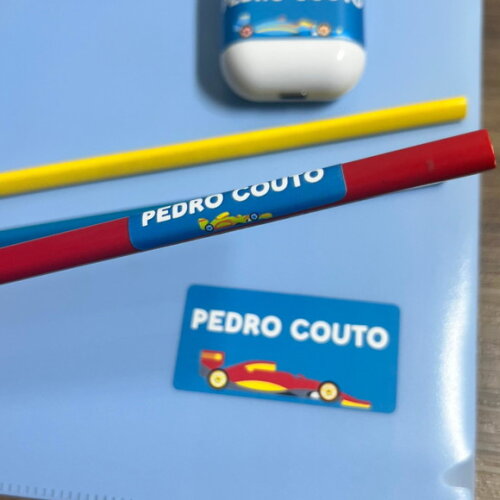Etiquetas Escolares Adesivas Carros de Corrida Vinil