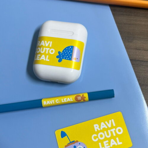 Etiquetas Escolares Adesivas Fundo do Mar