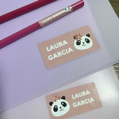Etiquetas Escolares Adesivas Panda