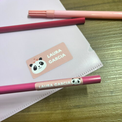 Etiquetas Escolares Adesivas Panda