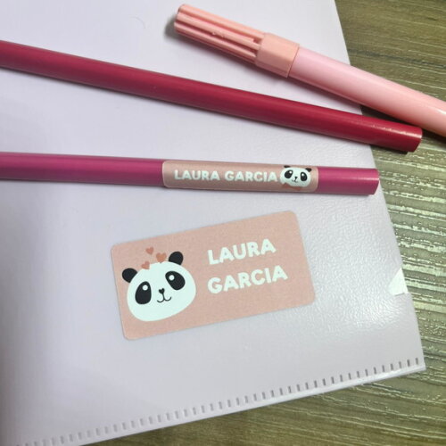 Etiquetas Escolares Adesivas Panda Vinil