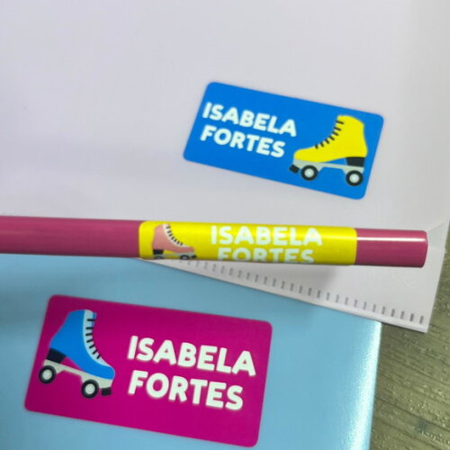 Etiquetas Escolares Adesivas Patins