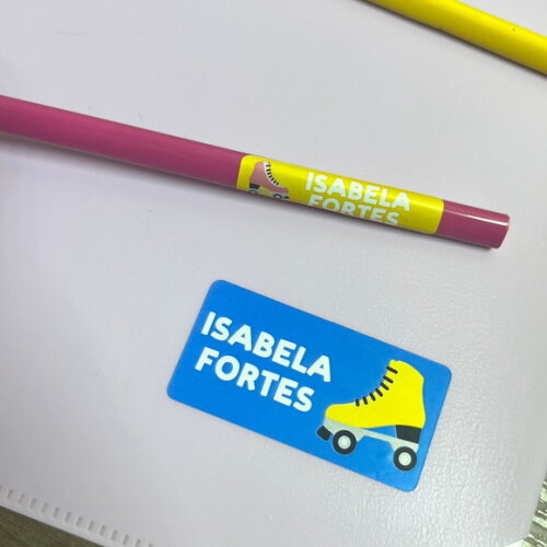 Etiquetas Escolares Adesivas Patins Vinil