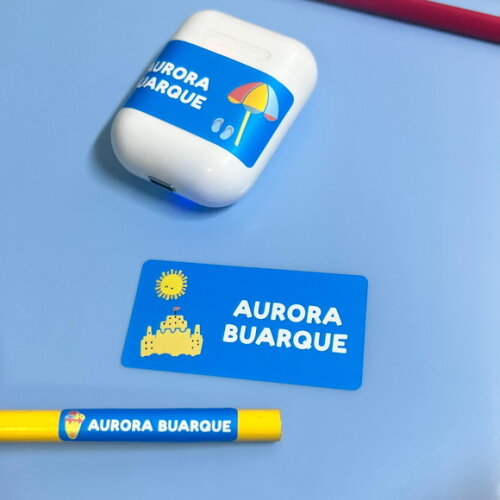 Etiquetas Escolares Adesivas Praia Verão