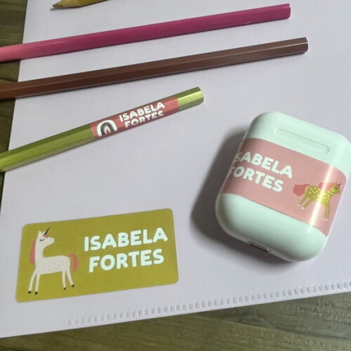 Etiquetas Escolares Adesivas Unicórnio