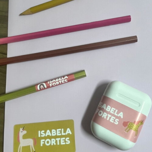 Etiquetas Escolares Adesivas Unicórnio Vinil