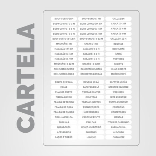 Etiquetas para Gavetas e Cestos Quarto de Bebê